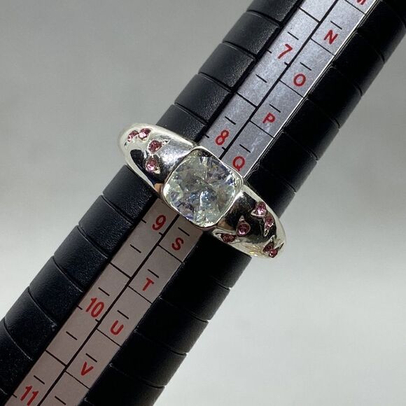 💛 Silver Plated CZ Pink Butterfly Ring - Picture 4 of 5